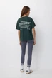 Футболка Pull & Bear темно-зелений з принтом FDOKK195 M - изображение 3