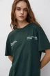 Футболка Pull & Bear темно-зелений з принтом FDOKK195 M - изображение 4