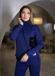 Женский тёплый костюм-двойка из трикотажа ангора на флисе 210366-1, р. 56/58, Синий - изображение 4
