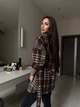 Кашемірова жіноча сорочка з поясом 1074, шоколадний, one size - изображение 1