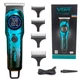 Машинка для стрижки волос и бороды VGR V-966 Professional Green аккумуляторная, триммер мужской окантовочный, 4 насадки, LED дисплей - изображение 1