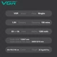 Машинка для стрижки и триммер 6в1 для волос и бороды VGR V-102, 14 насадок, LED дисплей, USB зарядка - изображение 6