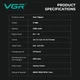 Профессиональная беспроводная машинка для стрижки VGR V-668, 8000-11000 RPM, 6 насадок, LED экран, сменные корпуса. - изображение 2