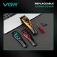 Профессиональная беспроводная машинка для стрижки VGR V-668, 8000-11000 RPM, 6 насадок, LED экран, сменные корпуса. - изображение 7