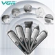 Машинка для стрижки волос и бороды VGR V-105 6в1, мужской триммер аккумуляторный, 5 насадок, LED дисплей, влагозащита - изображение 9