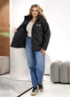 Женская демисезонная куртка с капюшоном и асимметричным низом (032443501) Черный 52-54 - изображение 3