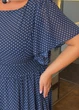Сукня жіноча максі шифонова з підкладкою (055251404) Темно-синій дрібний горох 54 - зображення 9