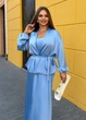 Блуза жіноча шовкова на запах з поясом (04426101) Блакитний 52-54 - зображення 1