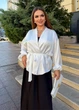 Женская блуза шовкова на запах с поясом (04426103) Белый 56-58 - изображение 2