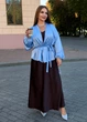 Блуза жіноча шовкова на запах з поясом (04426102) Блакитний 60-62 - зображення 3