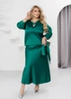 Женский юбочный костюм из шелка свободного кроя (060257402) Зеленый 54-56 - изображение 1