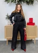 Костюм жіночий вечірній з люрексом сорочка та штани (06949701) Чорний 50-52 - зображення 1