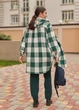 Спортивный костюм-тройка в клетку с кардиганом (060247802) Зеленый 50-52 - изображение 4
