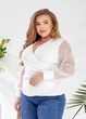 Женский пуловер с рукавами из сеточки (05018602) Белый 50-52 - изображение 4