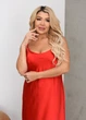 Платье-комбинация макси атласное с открытой спиной (04424806) Красный 56-58 - изображение 2
