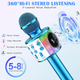 Беспроводной караоке-микрофон KEMU с Bluetooth-колонкой, AUX 3,5 мм, TF-картой, Android/iOS, синий - изображение 6