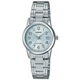 Жіночий годинник Casio LTP-V002D-2B сталевий браслет блакитний циферблат - зображення 1