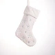 Новорічна шкарпетка для подарунків, різдвяний чобіток Christmas Stocking Decoration, 45см біла з срібними сніжинками - изображение 5