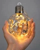 Ёлочный шар с LED-подсветкой 8 см, прозрачный со звёздами, тёплый белый свет - изображение 1