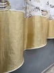 Шторки на кухню льон жатка 2 шт. 300×170 см. Колір молочний з золотистим - зображення 3