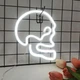 Неоновый LED светильник «Череп» белый для стены на батарейках/USB 22х18 см - изображение 5