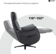 Крісло-реклайнер софа Qlab RC300B Leather Black - зображення 7