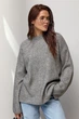 Вязаный джемпер oversize с широкими рукавами цвет серый размер ONE SIZE FL_003584 - изображение 1