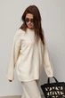 Вязаный джемпер oversize с широкими рукавами цвет молочный размер ONE SIZE FL_003584 - изображение 1