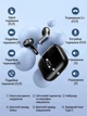 Беспроводные вакуумные Bluetooth наушники TWS с сенсорным управлением LED-дисплеем для бега тренировок зала прогулки работы ПК гарнитура с шумоподавлением микрофона ENC цифровым индикатором заряда и возможностью беспроводной зарядки беспроводные черные - изображение 9
