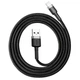 Кабель Baseus Cafule USB-A to Lightning 2.4A (480 Мбит/с) 1м Чорно-сірий (CALKLF-BG1) - зображення 4