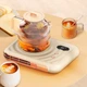 Підігрівач для чашки електричний з 3 температурними режимами (55°C, 65°C, 75°C) та цифровим дисплеєм, термопідставка з функцією теплого повітря, універсальна підставка для чашок з підігрівом Бежева DTS-88-Beige - зображення 2