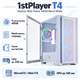 Корпус для ПК 1stPlayer T4-WH-4FS7-W Midi-Tower без БЖ MicroATX/Mini-ITX ARGB Mesh White - зображення 1
