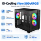 Корпус для ПК ID-Cooling View 500 ARGB Midi-Tower без БП MicroATX/Mini-ITX BTF Black - изображение 1