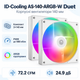 Вентилятор для корпусу ID-Cooling AS-140-ARGB-W Duet 140 мм 1800 об/хв White - зображення 1