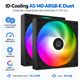 Вентилятор для корпусу ID-Cooling AS-140-ARGB-K Duet 140 мм 1800 об/хв Black - зображення 1