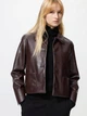 Куртка из искусственной кожи женская Uniqlo 465253769 2XL Коричневая (1159854027) - изображение 1