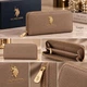 Женский кошелек U.S. Polo Assn. Taupe (бежевый), большой кошелек на молнии - изображение 4