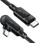 Интерфейсный кабель Acefast C5-03 100Wmax (5A 480Mbps) E-marker 90 Degree TypeC-TypeC 2m Black (46088) - изображение 1