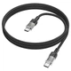 Кабель HOCO U129 Spirit transparent charging data cable Type-C to Type-C 60W 3A 1.2m Black - зображення 4