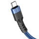 Кабель HOCO U110 charging data cable Type-C to Type-C 60W 3A 1.2m Blue - изображение 2