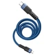 Кабель HOCO U110 charging data cable Type-C to Type-C 60W 3A 1.2m Blue - изображение 3
