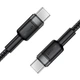 Кабель ACEFAST C22-03 aluminum alloy charging data cable Type-C to Type-C 60W 3A 1.2m Black - изображение 3