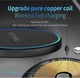 Беспроводное зарядное устройство Fast Charger 15W GaN, RGB подсветка, совместимость с iPhone/Android, 75mm, BLACK + Кабель USB-A/Type-C (6A) - изображение 6