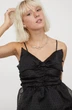 Cукня вечірня з відкритими плечима H&M 060948412 Чорна в горошок (6666000356956) - изображение 7