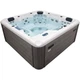 СПА-басейн Aquajoy Santorini 220×220×95 см на 5 осіб, гідромасажний, 89 форсунок, сріблясто-білий мармур - зображення 3