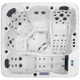 СПА-басейн Aquajoy Santorini 220×220×95 см на 5 осіб, гідромасажний, 89 форсунок, сріблясто-білий мармур - зображення 4