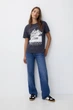 Футболка Pull & Bear темно-сірий з принтом YOHPB848 L - зображення 2