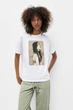 Футболка Pull & Bear білий з принтом TFXTR859 XL - изображение 1