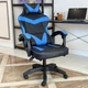 Игровое кресло с широким сиденьем DEXON RD-6017 из экокожи, Синее - изображение 4