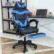 Игровое кресло с широким сиденьем DEXON RD-6017 с подставкой для ног из экокожи, Синее - изображение 9